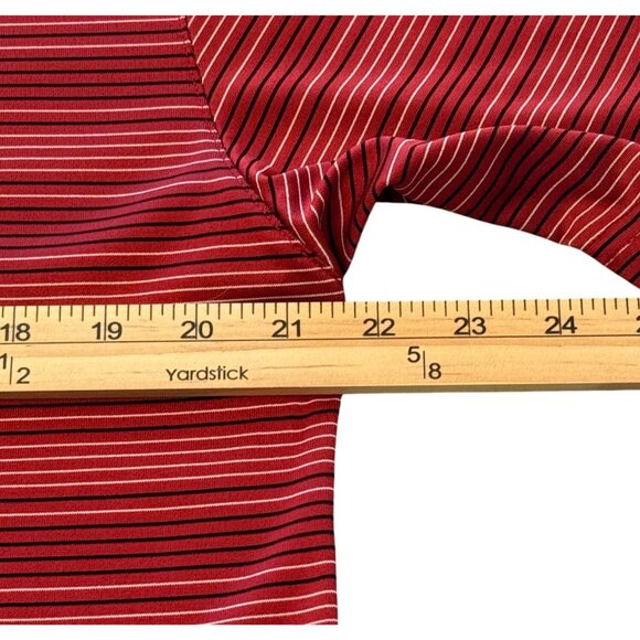 PGA Tour Mens SIze M Striped Red Polo Shirt Short Sleeve Golf Apparel - Picture 8 of 8